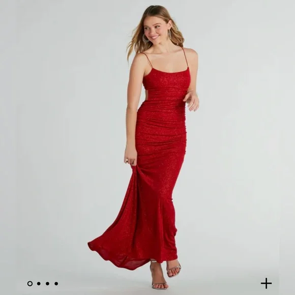 windsor red dress long Floor Length Red Dresses